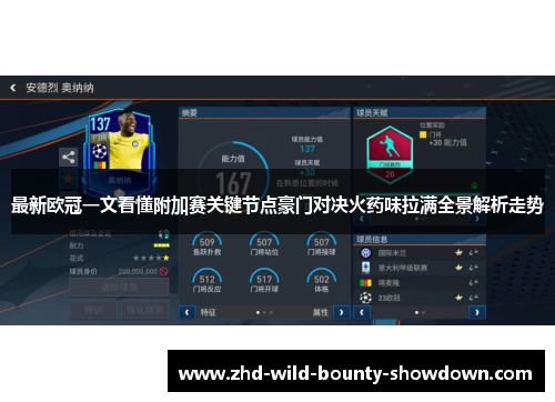 最新欧冠一文看懂附加赛关键节点豪门对决火药味拉满全景解析走势